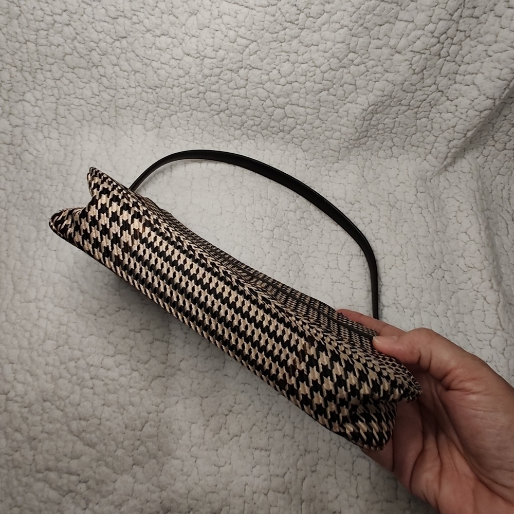 Vintage Ralph Lauren Houndstooth plaid brown mini bag purse. Like new condition - Picture 5 of 9